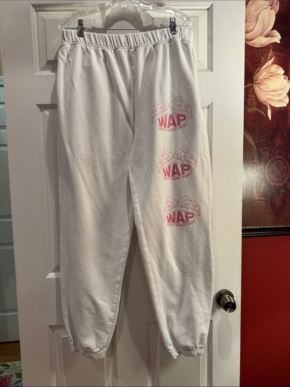 Zumiez White Sweatpants with Pink WAP Logos